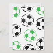 グリーン ブラック サッカー 誕生日 招待状 (裏面)