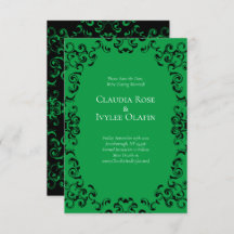グリーン & ブラック スワール ゴシック ウェディング
