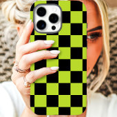 グリーン ブラック チェッカーボード Case-Mate iPhoneケース