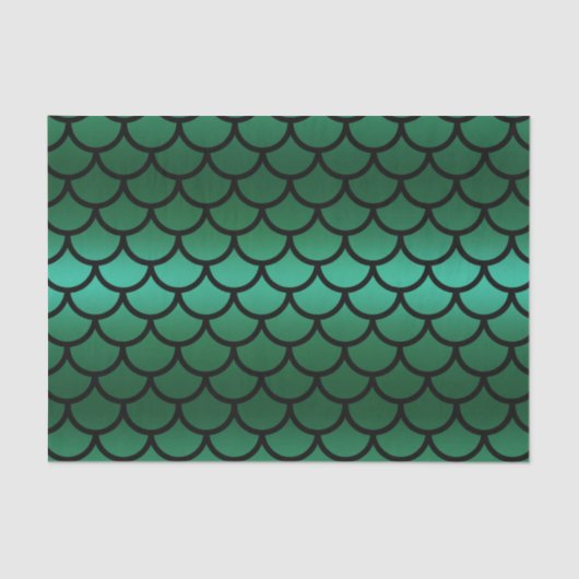 グリーン＆ブラック マーメイドスケール ファンタジーフィッシュ 薄葉紙 (正面)