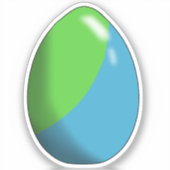 グリーン&ブルーイースター卵カスタム切りビニールシール シール (正面)