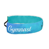 グリーン/ブルーグラデーションギムナストのヘッドバンドと彼女の名前！ アスレチックヘッドバンド (左)