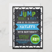 グリーン&ブルージャンプ&トランポリン遊パークバウンス 招待状 (正面)