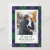 グリーン&ブルータータンチェックで一番幸せな休日の写真 シーズンカード (正面)