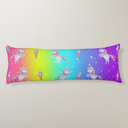 グリーン&ブルーユニコーンレインボー抱き枕 ボディピロー (裏面)