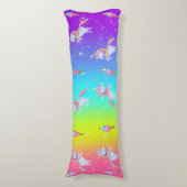 グリーン&ブルーユニコーンレインボー抱き枕 ボディピロー (正面縦)