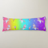 グリーン&ブルーユニコーンレインボー抱き枕 ボディピロー (正面)