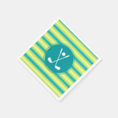 グリーン&ブルーラインスタイリッシュゴエレガントルフラバースポーツ スタンダードカクテルナプキン (角)