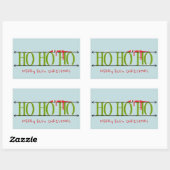 グリーン&ブルー小妖精や小人シェナニガン 長方形シール (シート)