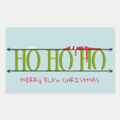 グリーン&ブルー小妖精や小人シェナニガン 長方形シール (正面)