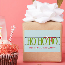 グリーン&ブルー小妖精や小人シェナニガン 長方形シール