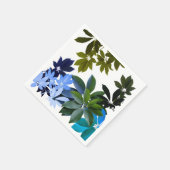 グリーン&ブルー葉カクテルナプキン スタンダードカクテルナプキン (角)