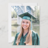 グリーン ブルー ゴールド ファイナンス ドル フォト 卒業パーティー 招待状 (裏面)