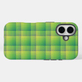グリーン ブルー チェッカー 抽象的パターン Case-Mate iPhoneケース (裏面 (横))