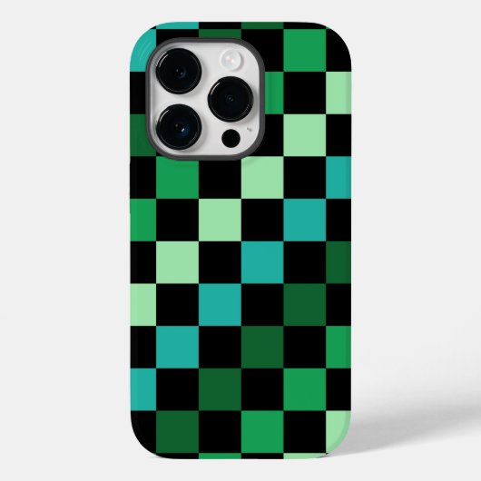 グリーン ブルー チェック ギンガム 柄 Case-Mate iPhoneケース (裏面)