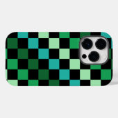 グリーン ブルー チェック ギンガム 柄 Case-Mate iPhoneケース (裏面 (横))