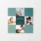 グリーン ブルー ティール プライド 7 枚の写真 こんにちは 2022 新年 三つ折りクリスマスカード (カバー)