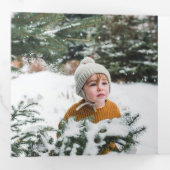 グリーン ブルー ティール プラッド 7 枚の写真 楽しいクリスマス 三つ折りクリスマスカード (内部最初)