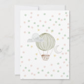 グリーン、ブルー、ピンクの水彩 ベイビーシャワー 招待状 (裏面)