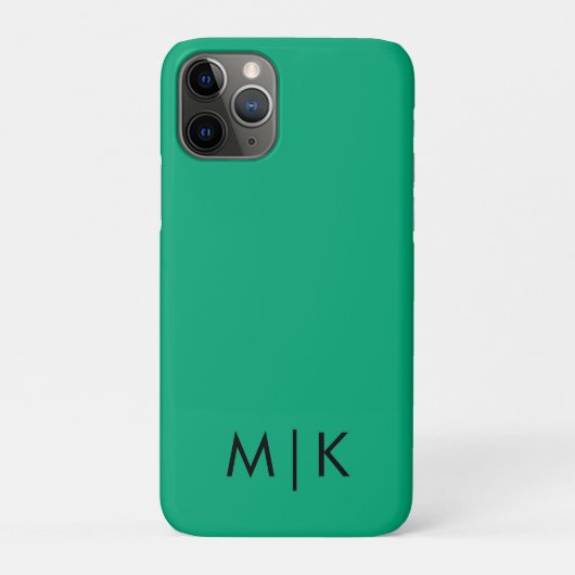 グリーン ブルー ブラック モダン モノグラム Case-Mate iPhoneケース (裏)