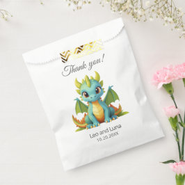 グリーン ブルー ベイビー ドラゴン パーソナライズド サンクス フェイバーバッグ