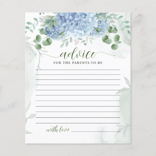 グリーン ブルー 紫陽花 アドバイス 親 赤ちゃん シャワー (正面)