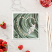 グリーン,ブルー,金ゴールド,アイボリーシルク&パールナプキンス スタンダードカクテルナプキン (インサイチュ)