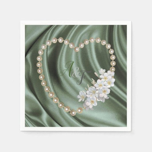 グリーン,ブルー,金ゴールド,アイボリーシルク&パールナプキンス スタンダードカクテルナプキン (正面)