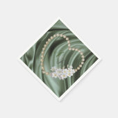 グリーン,ブルー,金ゴールド,アイボリーシルク&パールナプキンス スタンダードカクテルナプキン (角)