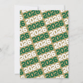 グリーン&ブロンズ金ゴールド卒業写真招待状 招待状 (裏面)