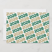 グリーン&ブロンズ金ゴールド3写真卒業招待状 招待状 (裏面)