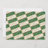 グリーン&ブロンズ金ゴールド3写真卒業招待状 招待状 (裏面)