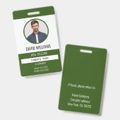 グリーン |プロフェッショナル社員の写真会社 バッジ (表裏)