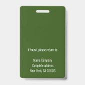 グリーン |プロフェッショナル社員の写真会社 バッジ (裏面)