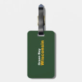 グリーン・ベイ、革バンドが付いているウィスコンシンの荷物のラベル ラゲッジタグ (裏面縦)