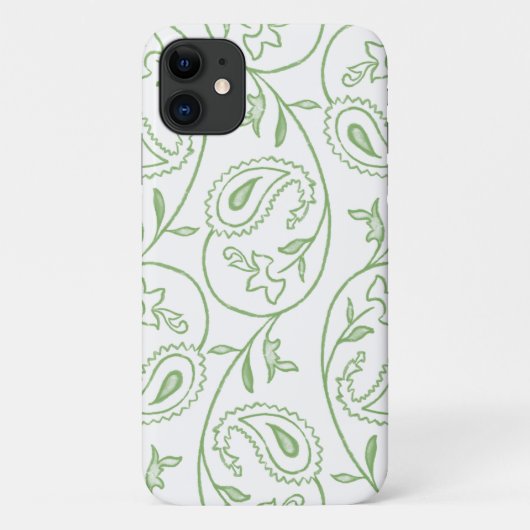 「グリーン ペイズリー」美しい花柄のPhone  Case-Mate iPhoneケース (裏面)