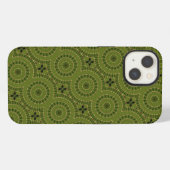 グリーン・ホイール・マンダラ iPhoneケース (裏面横)