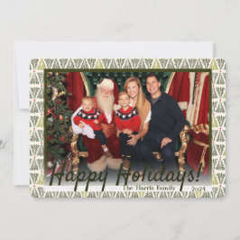 グリーン＆ホワイトのノルディックツリーの写真, オーダーメイド シーズンカード