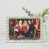 グリーン&ホワイトの北欧ツリーの写真、カスタム シーズンカード (スタンド正面)