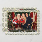 グリーン&ホワイトの北欧ツリーの写真、カスタム シーズンカード (正面/裏面)