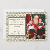 グリーン&ホワイトの北欧ツリーの写真、カスタム シーズンカード (裏面)