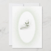 グリーン＆ホワイトの花柄 洗礼招待状 招待状 (裏面)