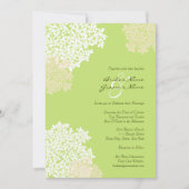 グリーン&ホワイトクイーンアンズレース結婚式招待状 招待状 (正面)