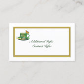 グリーン&ホワイトコーヒーカップ名刺2 名刺 (裏面)