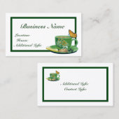 グリーン&ホワイトコーヒーカップ名刺 名刺 (正面/裏面)