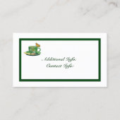 グリーン&ホワイトコーヒーカップ名刺 名刺 (裏面)