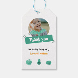 グリーン&ホワイトハロウィーン誕生日パ感謝していーティー ギフトタグ