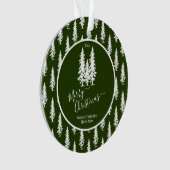 グリーン |ホワイトパインの木々クリスマス |祝日の写真 オーナメント (正面)
