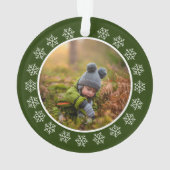 グリーン |ホワイトパインの木々クリスマス |祝日の写真 オーナメント (裏面)