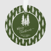 グリーン |ホワイトパインの木々クリスマス |祝日の写真 オーナメント (正面)